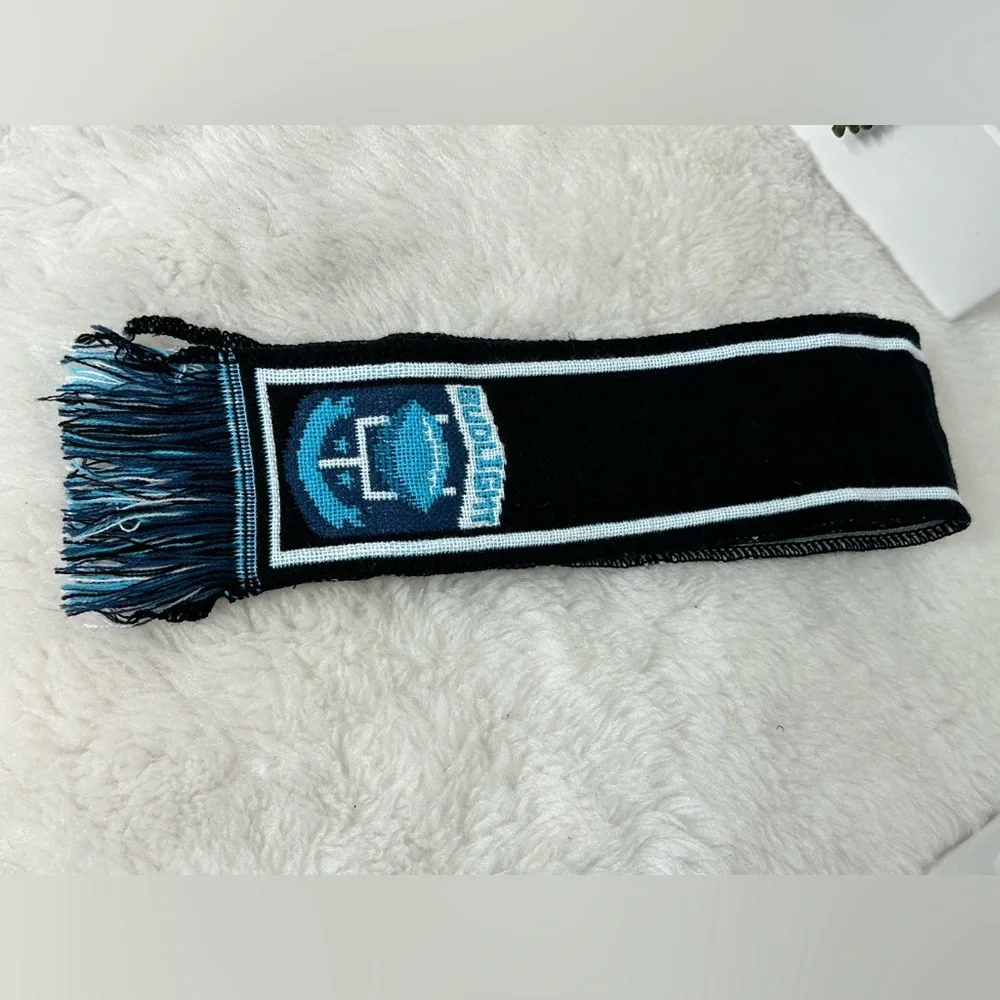 Budlight Blue Knit Skinny Scarf Men or Women
